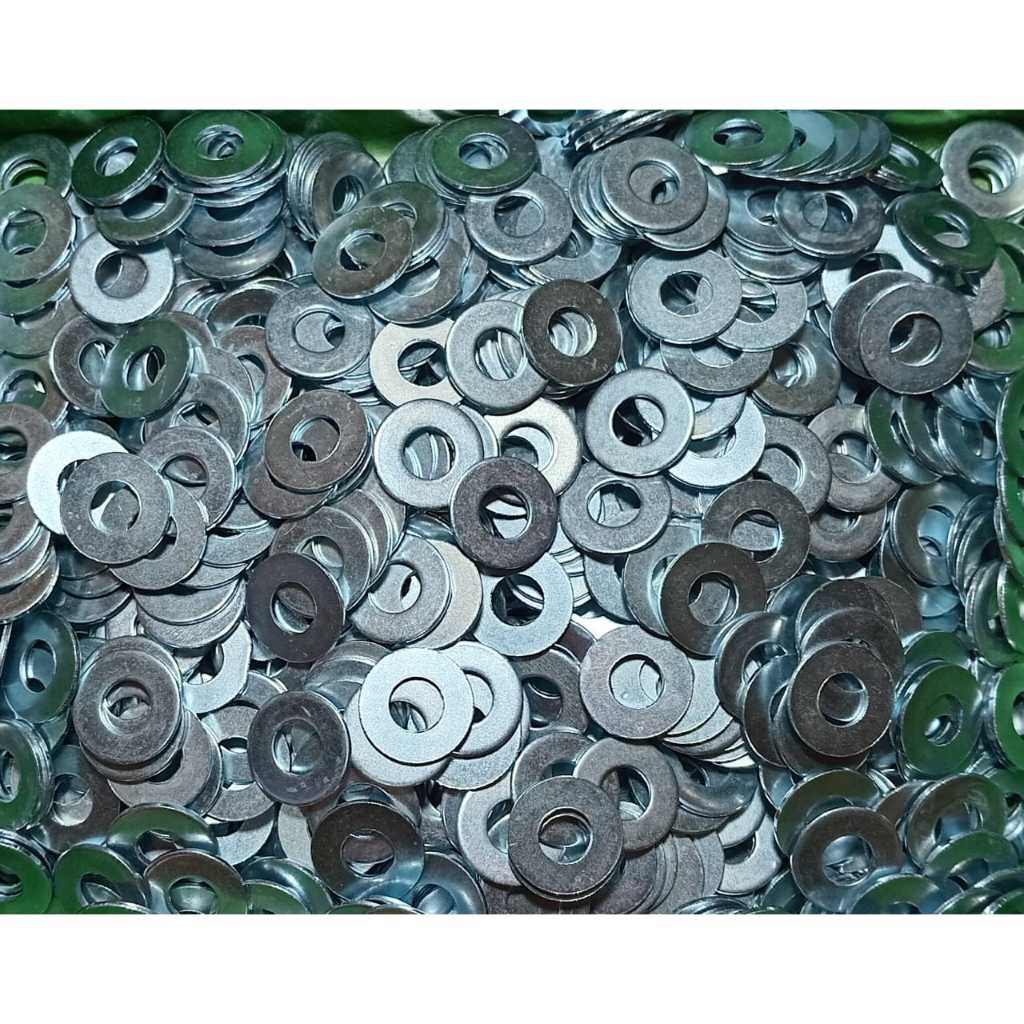 Jual isi 50, ring m10, putih, kuning, washer 10mm, kunci ring 14, ring ...