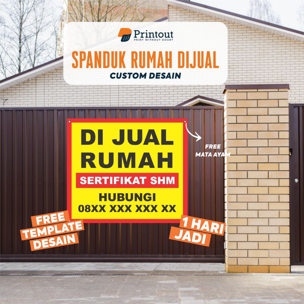 Jual Printout Cetak Spanduk Custom | Spanduk Rumah Dijual | Banner Jual ...