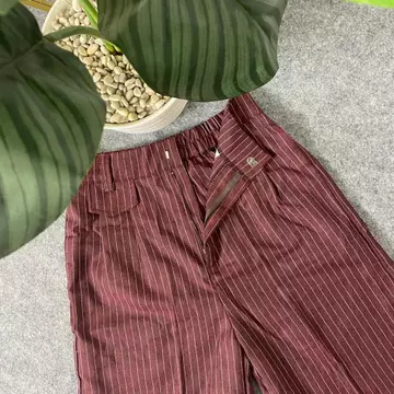 Oro Pants Stripe Bangkok Celana Wanita Antik Kusut Celana Highwaist Kulot Wanita Loose Pants