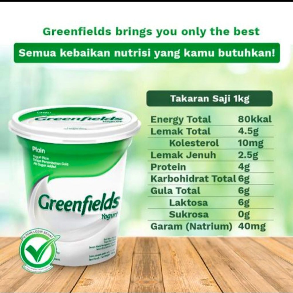 Jual Yoghurt Plain Greenfields 1 Liter | Greenfields Yoghurt Plain 1 ...