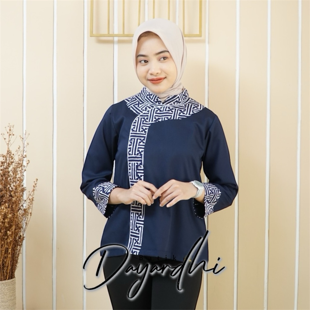 Connexion Shirring Sanghai Collar Blouse Wanita