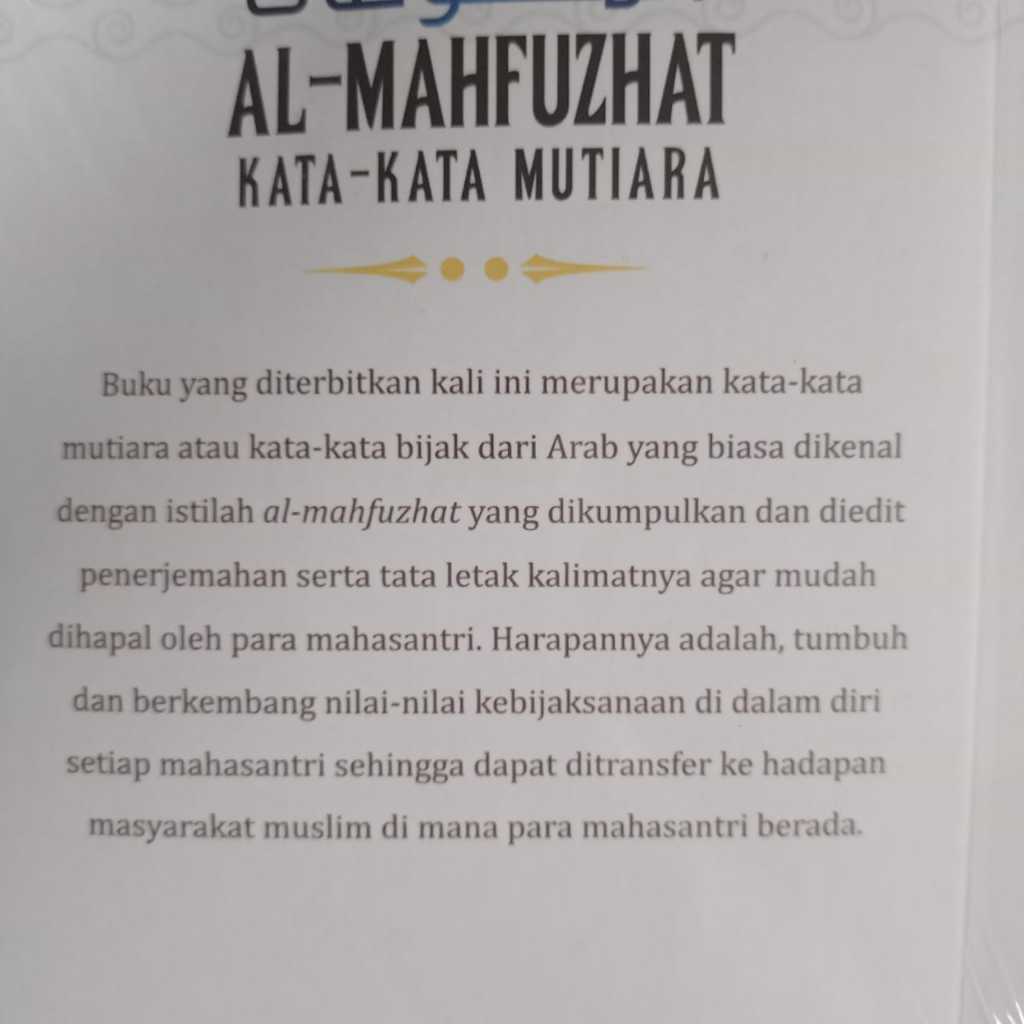 Jual Buku Al-Mahfuzhat - Kata-Kata Mutiara - Ahmad Rajafi Istana ...