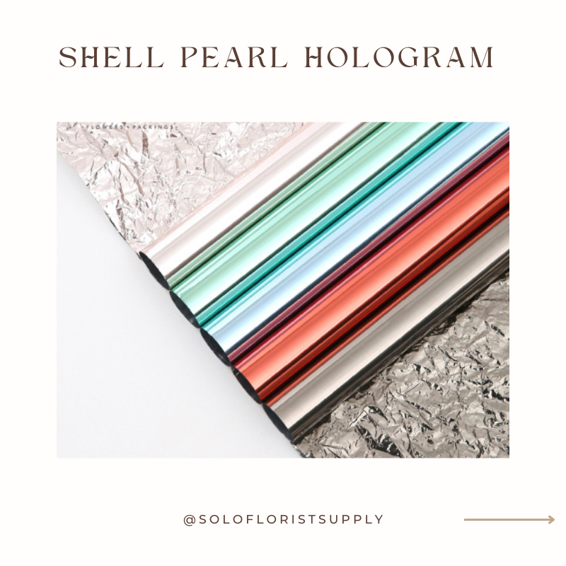 Jual SHELL PEARL PAPER FLOWER WRAPPING WATERPROOF KERTAS KERANG CRINKLE ...