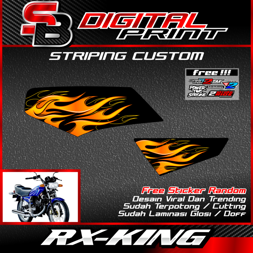 Jual rx-king api striping rx-king motif api bahan decal vinyl dan ...