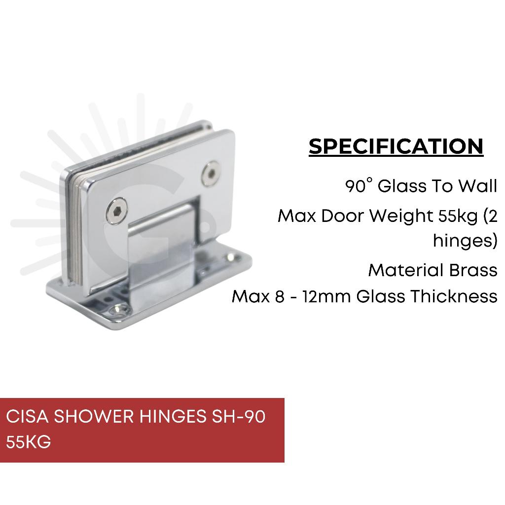 Jual CISA SHOWER HINGES SH-90 55KG (8MM-12MM GLASS) | Shopee Indonesia
