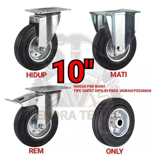Jual RODA KARET HITAM HIDUP MATI REM ONLY 10
