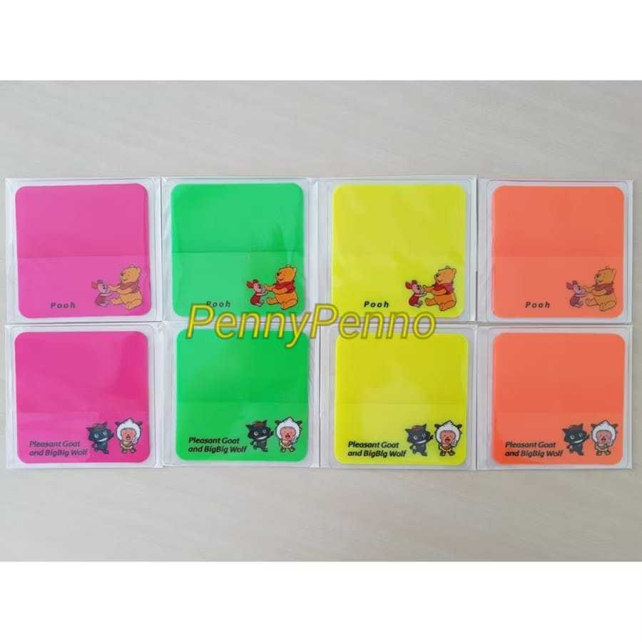 Jual Sticky Note Warna Transparan Karakter / Sticky Notes Tahan Air ...