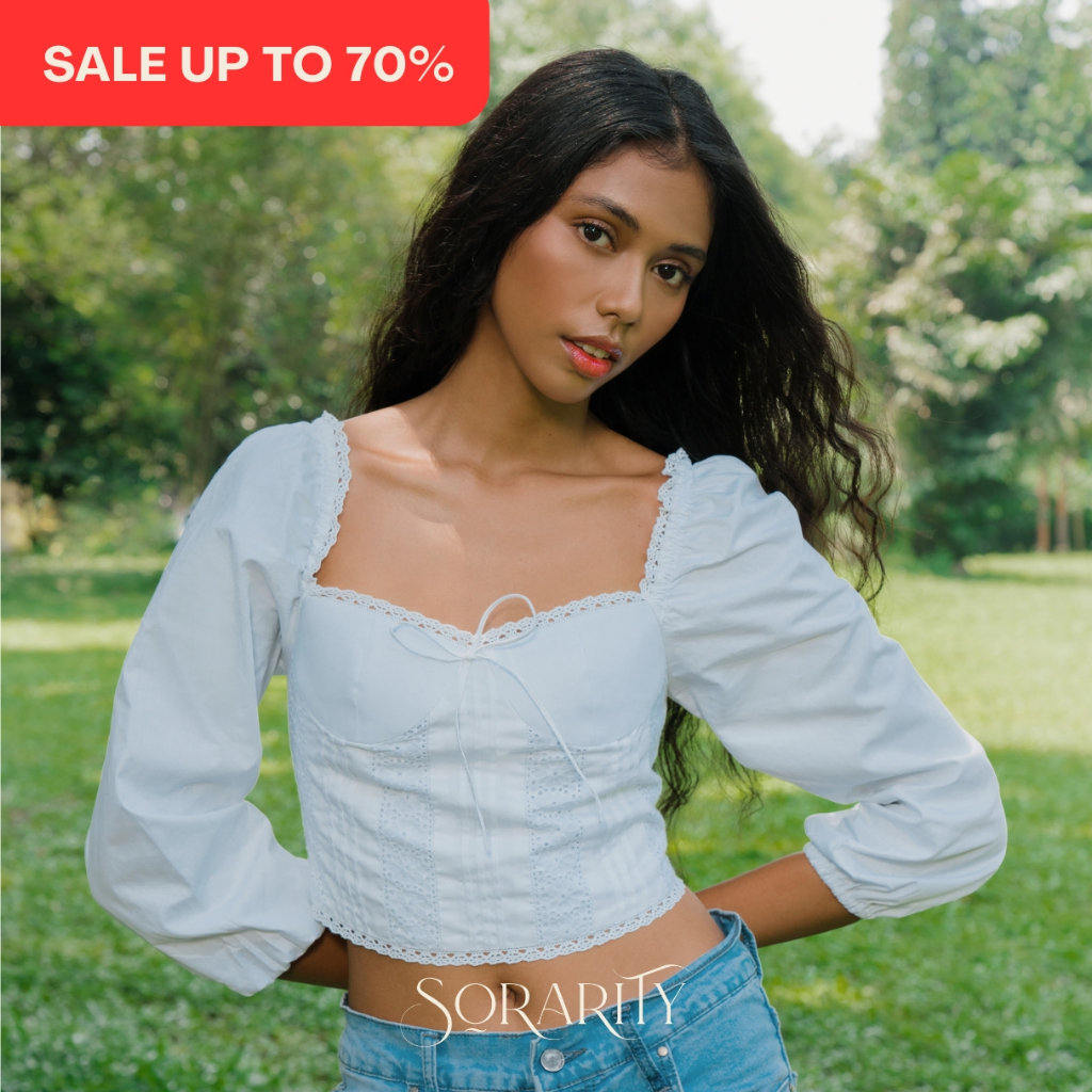 Jual Sorarity - REVERIE - Lacey Cotton Cropped Top | Shopee Indonesia