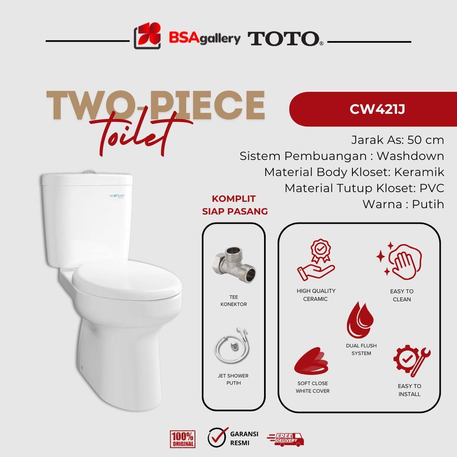 Jual KLOSET DUDUK TOTO CW421J /SW420JP ORIGINAL KOMPLIT / MONOBLOK TOTO ...