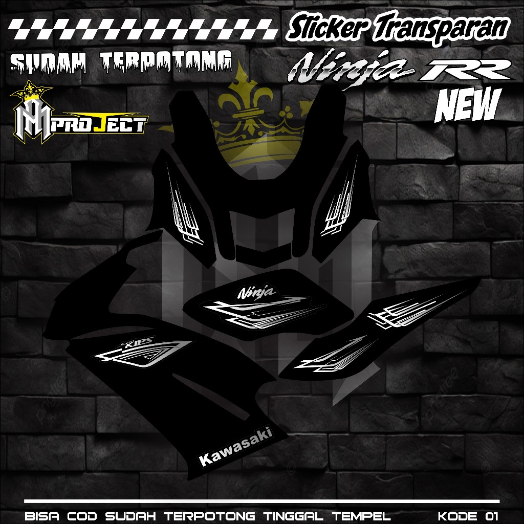 Jual STRIPING NINJA RR NEW TRANSPARAN KODE 01 BAHAN MAXDECAL PREMIUM ...