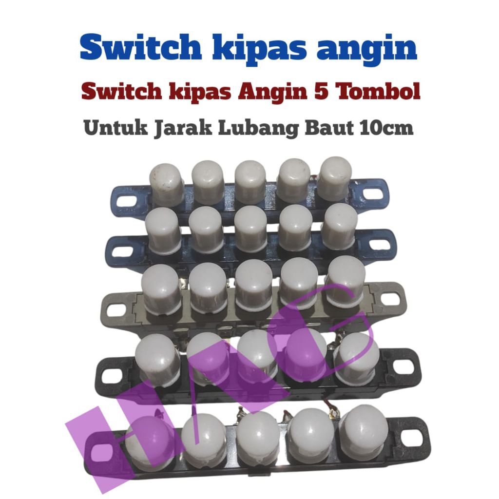 Jual Switch kipas angin multi 5 tombol//Switch kipas angin cina 5 ...