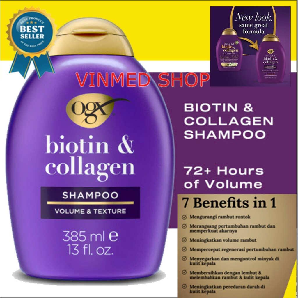 Jual OGX Shampo Biotin & Collagen Original 385ml - 7 Manfaat dalam 1 ...