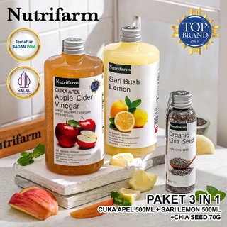 Nutrifarm Paket Diet Cuka Apel 3 In 1 Cuka Apel Sari Lemon Chia Seed