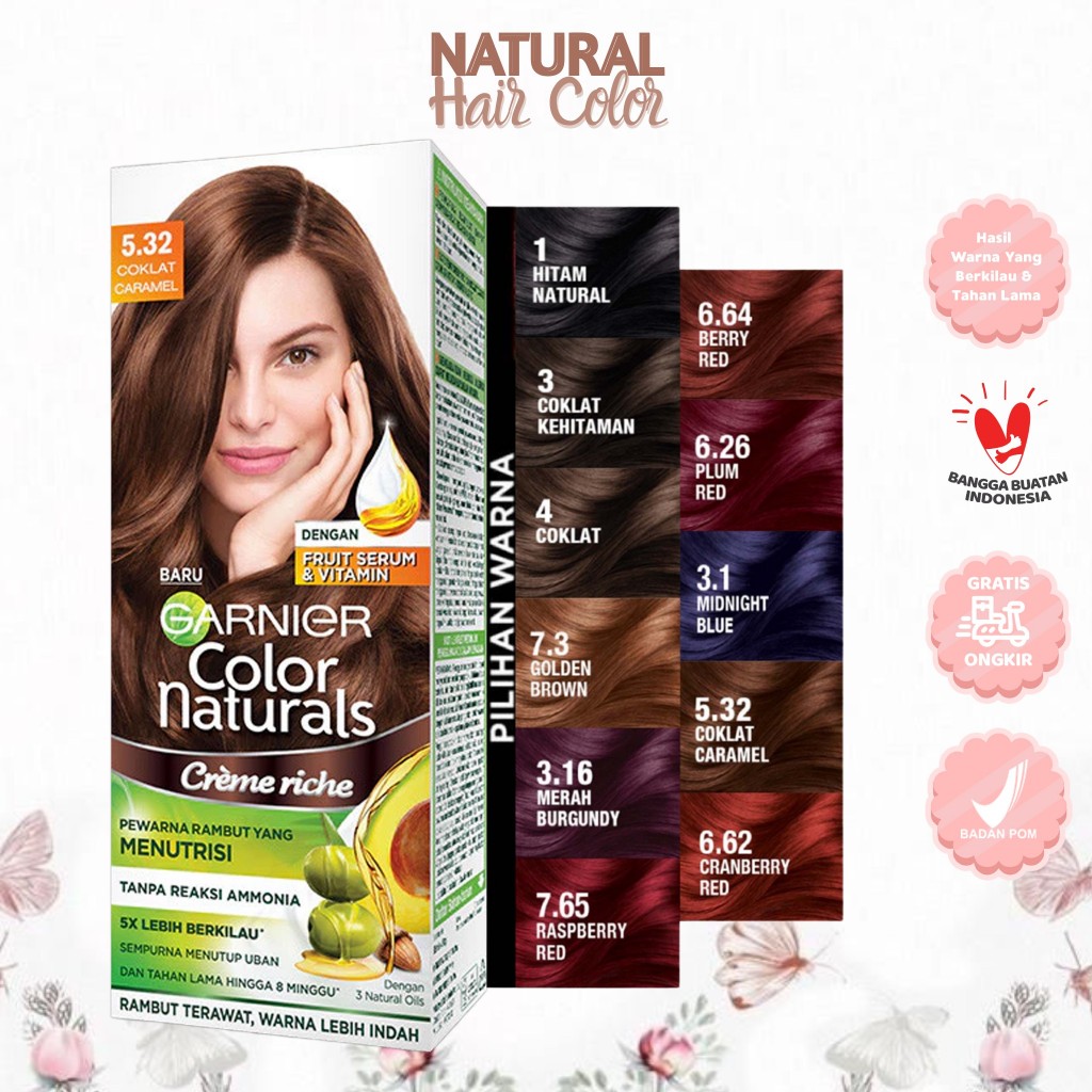 Jual GARNIER Hair Colour Natural Color | Pewarna Rambut - FULL SIZE ...