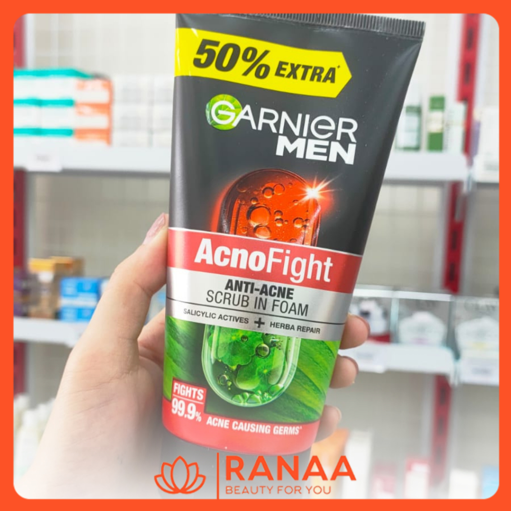 Jual Garnier Men Acno Fight Anti-Acne Scrub In Foam Cleanser 50ML ...