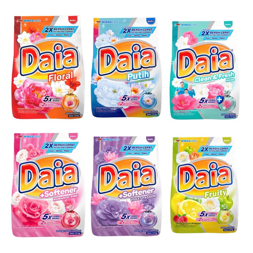Jual DAIA DETERGEN BUBUK ALL VARIAN 1.5 kg | Shopee Indonesia