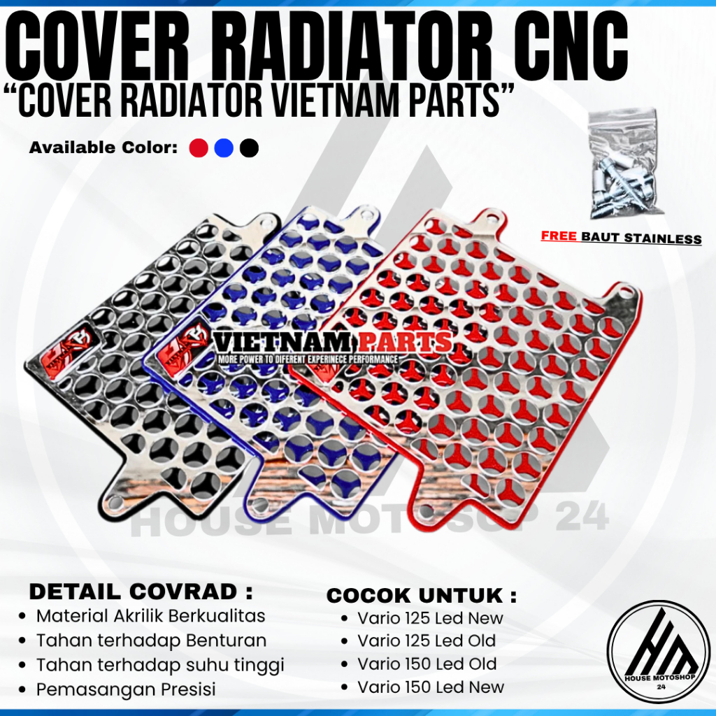 Jual Cover Radiator Hrc model Titanium Vario 125 Vario 150 PCX 150 ADV ...