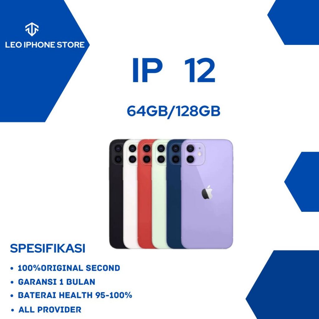 Jual HiPhone 12 64GB/128GB 100% Original Mulus Baterai Sehat | Shopee ...
