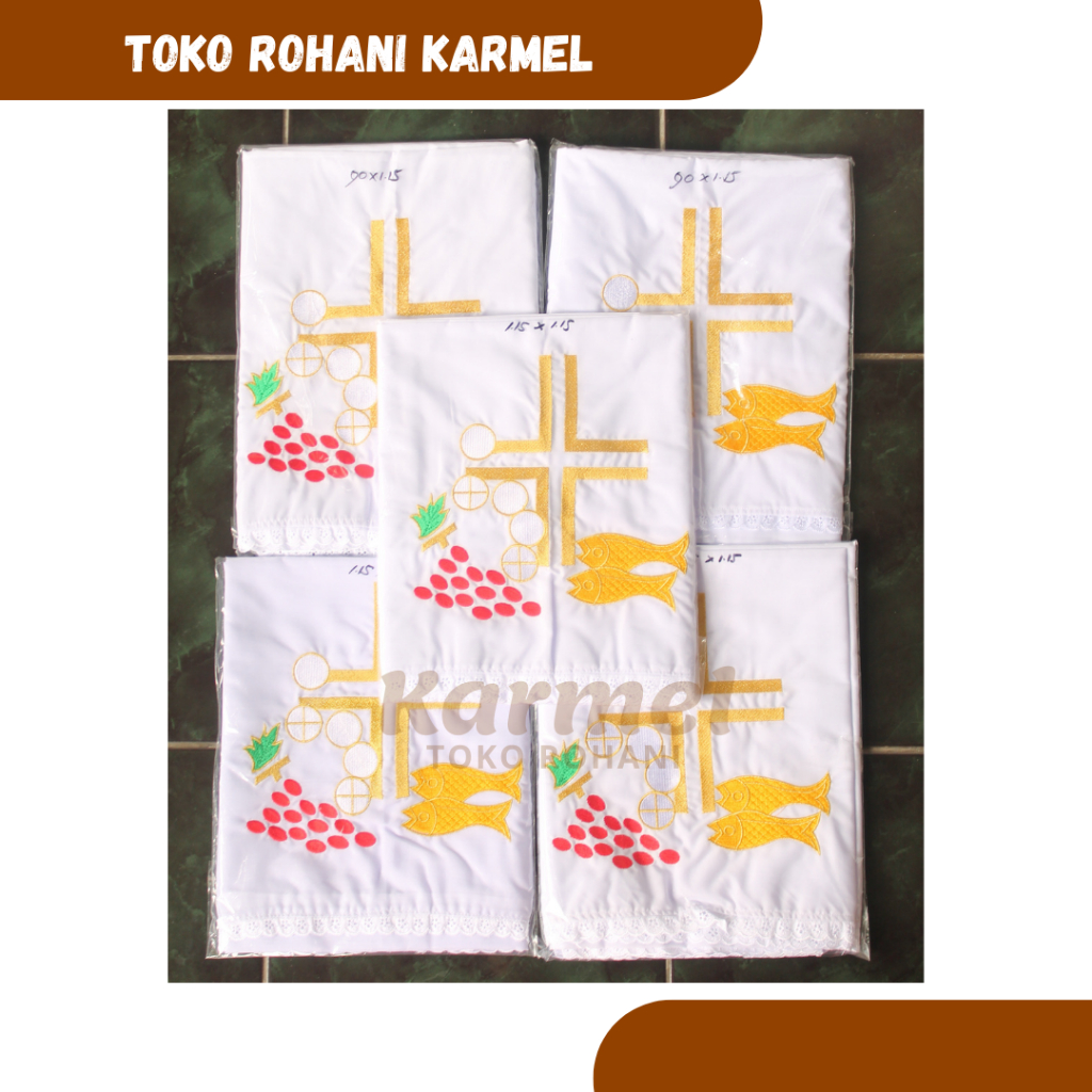 TAPLAK MEJA ALTAR PUTIH / TAPLAK MISA RUMAH / KAIN ALTAR KATOLIK