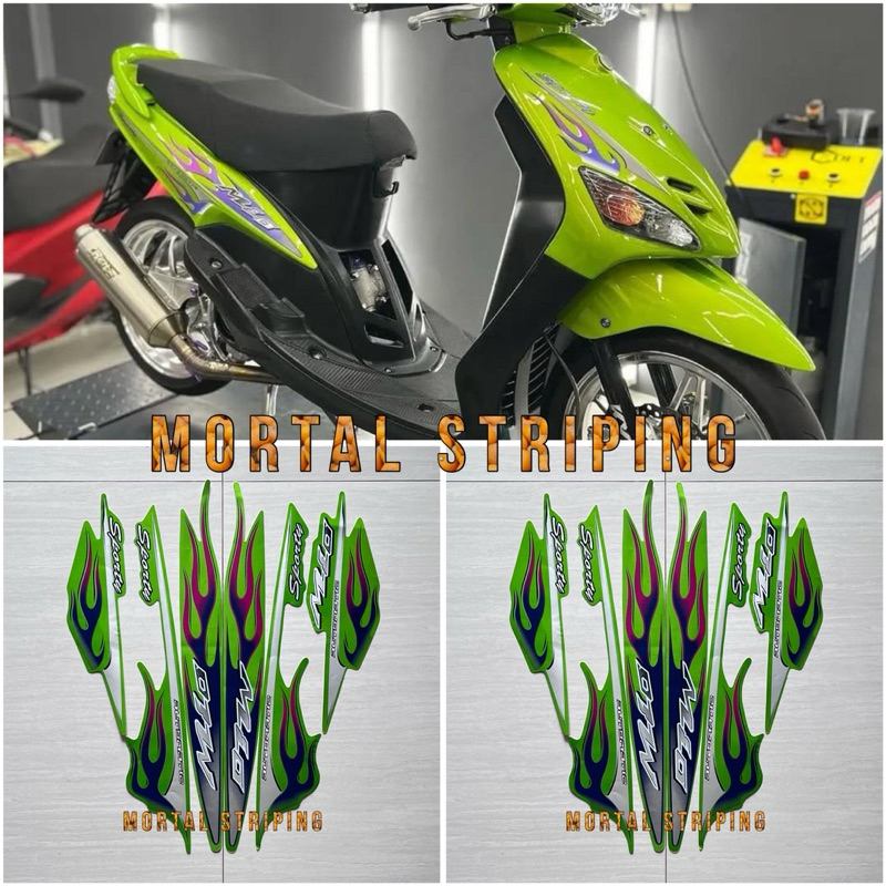 Jual STIKER STRIPING MOTOR MIO SPORTY API 2006 2007 HIJAU | Shopee ...