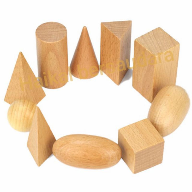 Jual GEOMETRI SOLID Montessori Mainan Edukasi Kayu Wooden Geometric ...