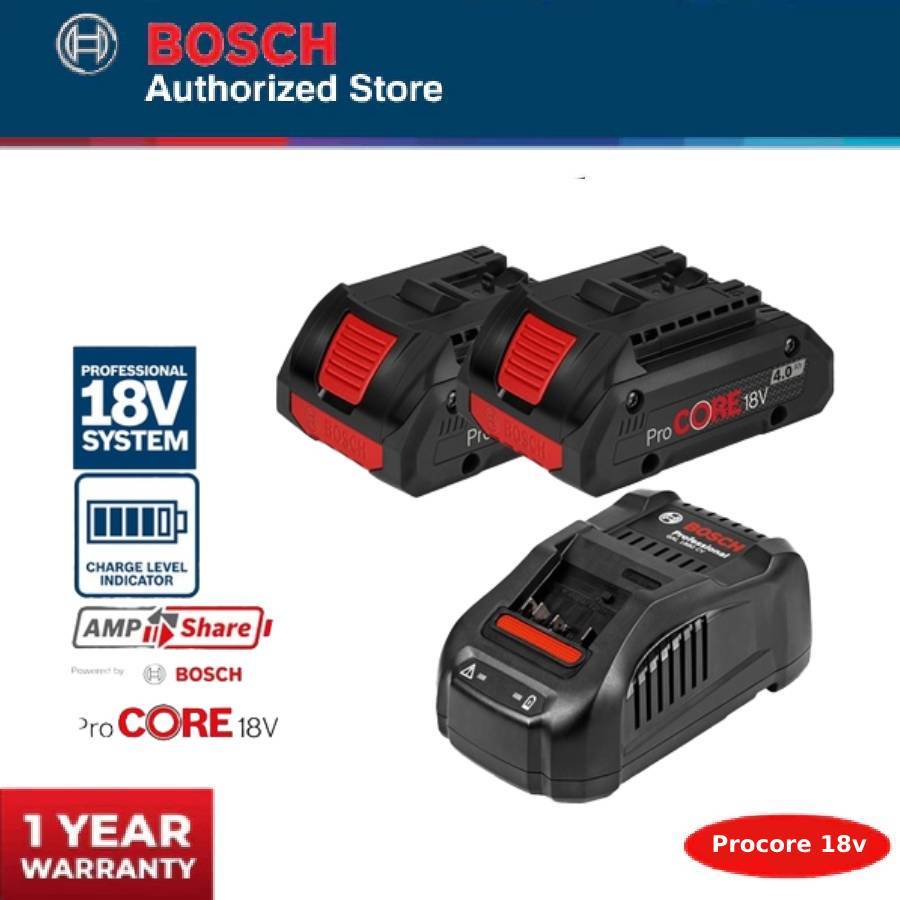 Jual Bosch ProCore Stater Kit / Pengisi Daya Set 18Volt 4.0 AH | Shopee ...