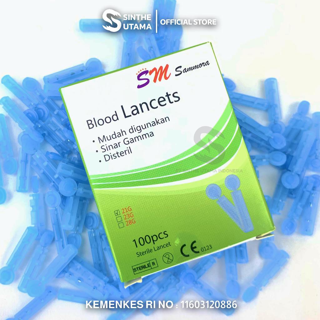 Jual Jarum Bekam 21G Sammora isi 100 Korea / Blood Lancets 1 box isi ...