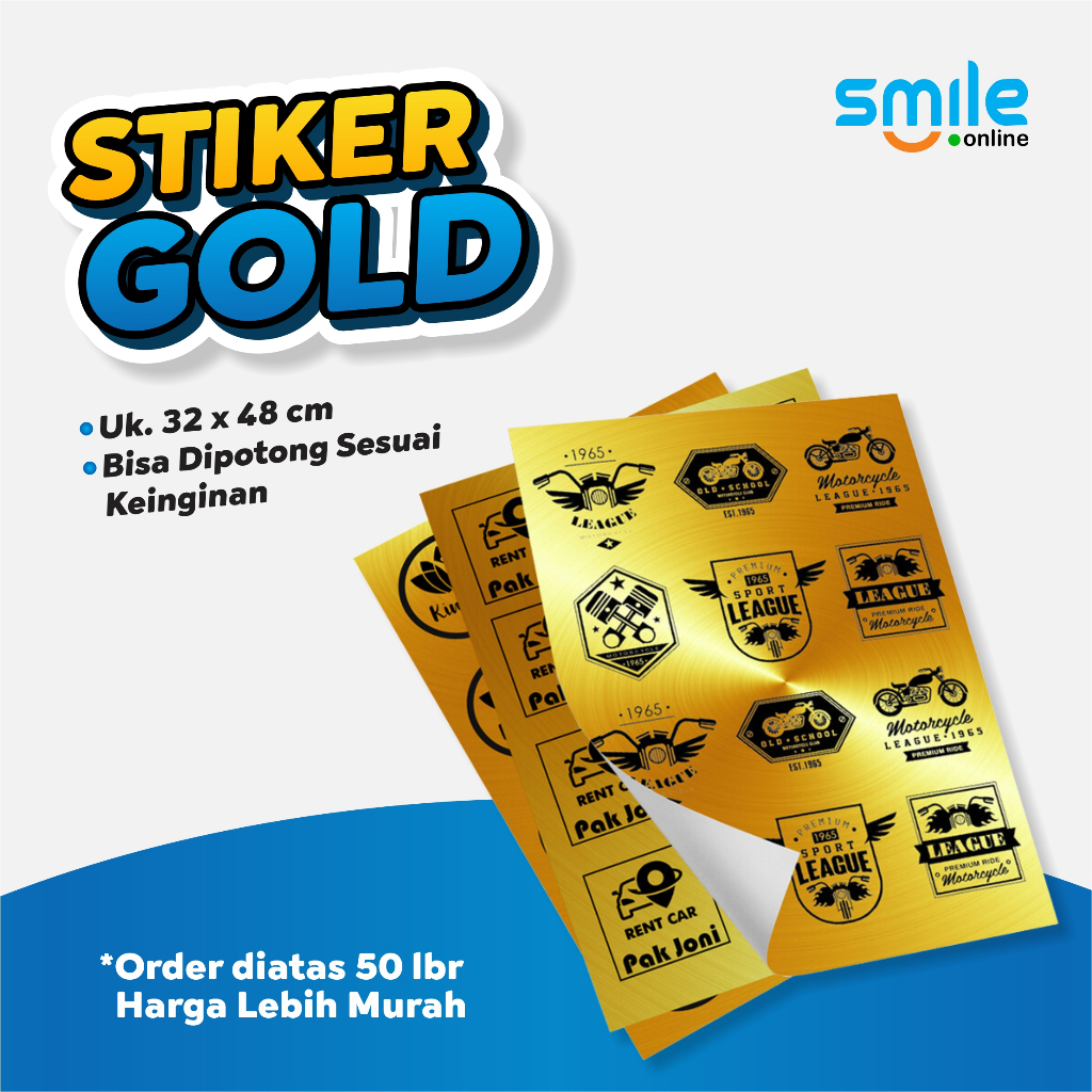 Jual CETAK STIKER GOLD PREMIUM A3+ | Shopee Indonesia