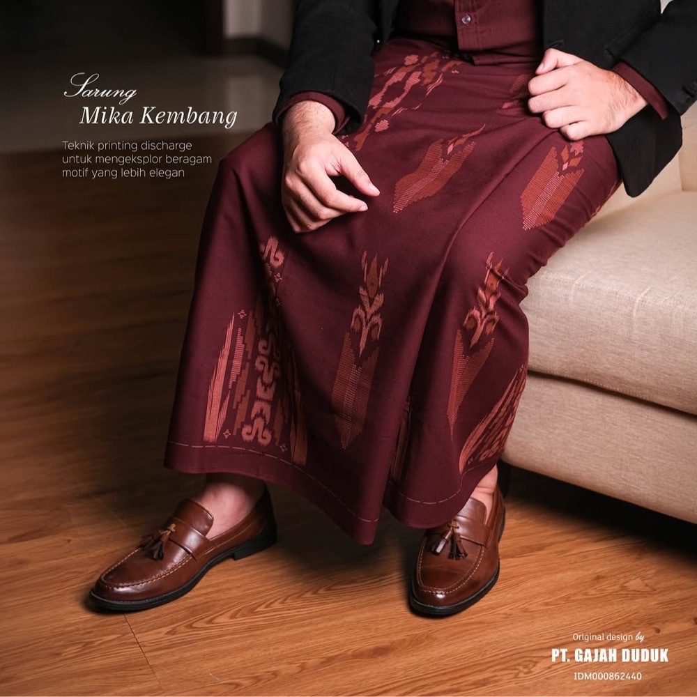Sarung Gajah Duduk Mika Kembang Katun Rayon Premium Dewasa