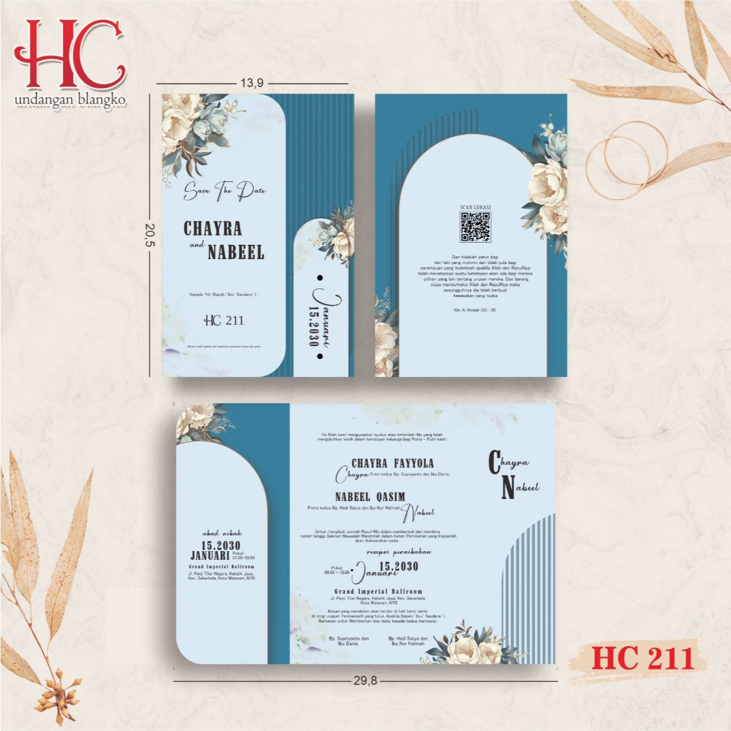Jual Blangko Undangan HC 211 (Free File Setting Corel) | Shopee Indonesia