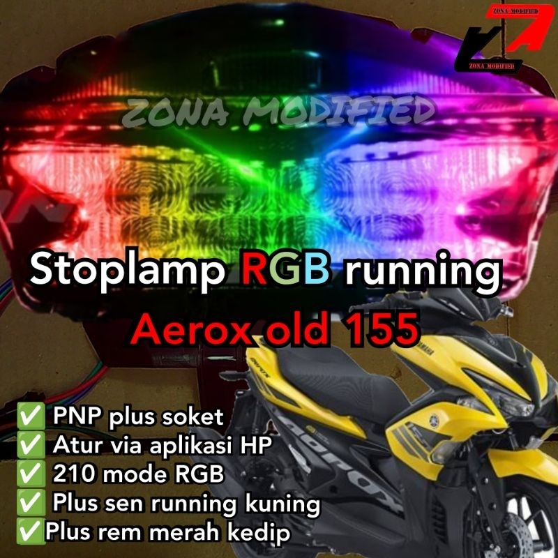 Jual Stoplamp Running Smart RGB Pro Aerox old Lampu LED Motor Rem ...