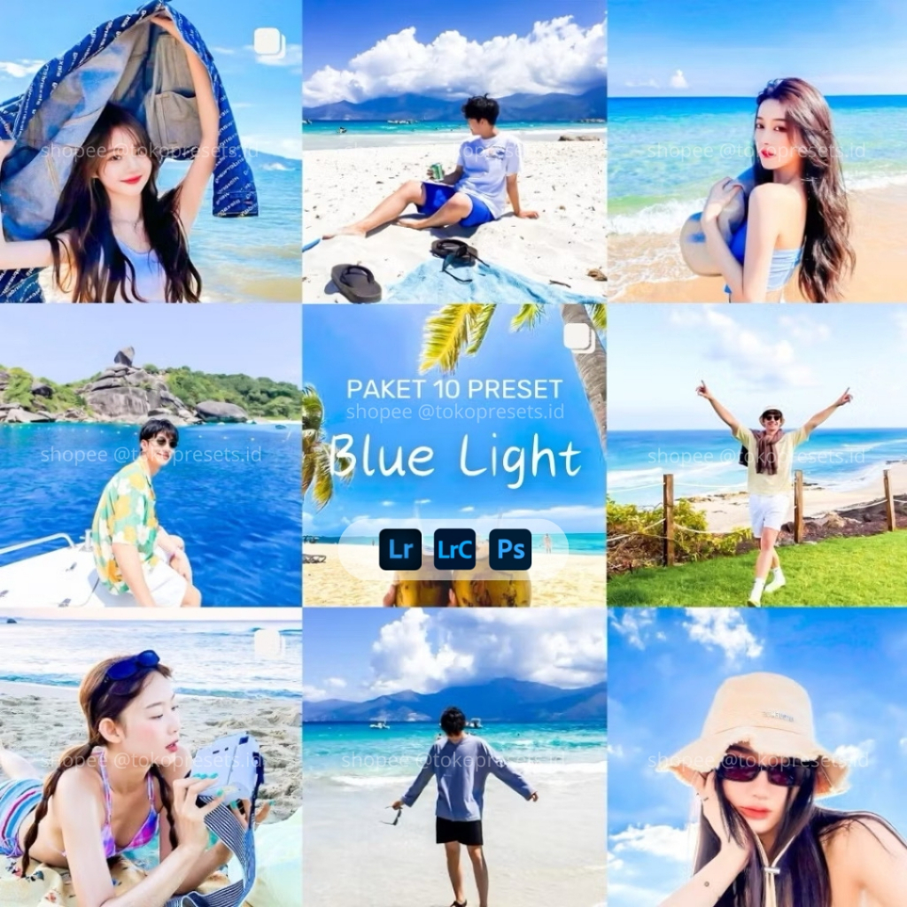 Jual 10 Preset Lightroom Aesthetic Blue Light | Filter Lightroom Mobile ...