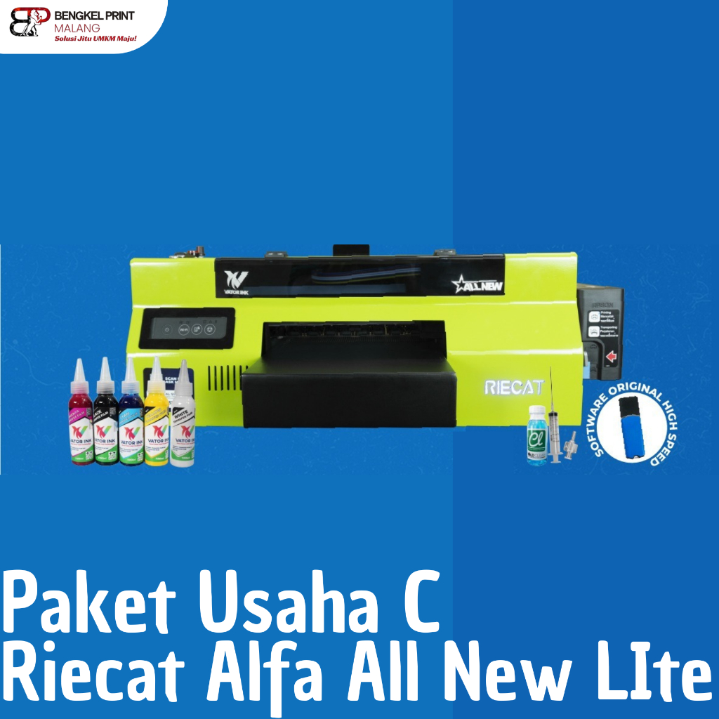 Jual Paket Usaha Sablon DTF | Paket Mesin Riecat Alfa All New Lite ...
