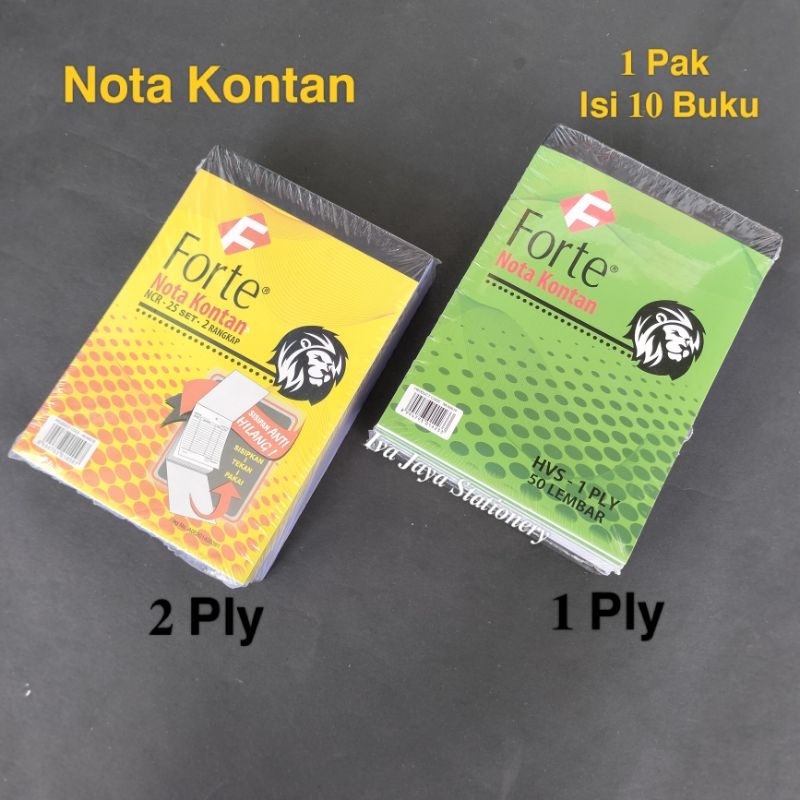 Jual 1 Pak Nota Kontan 2 Ply Kecil Forte ( Isi 10 Buku ) / Nota Bon 2 ...