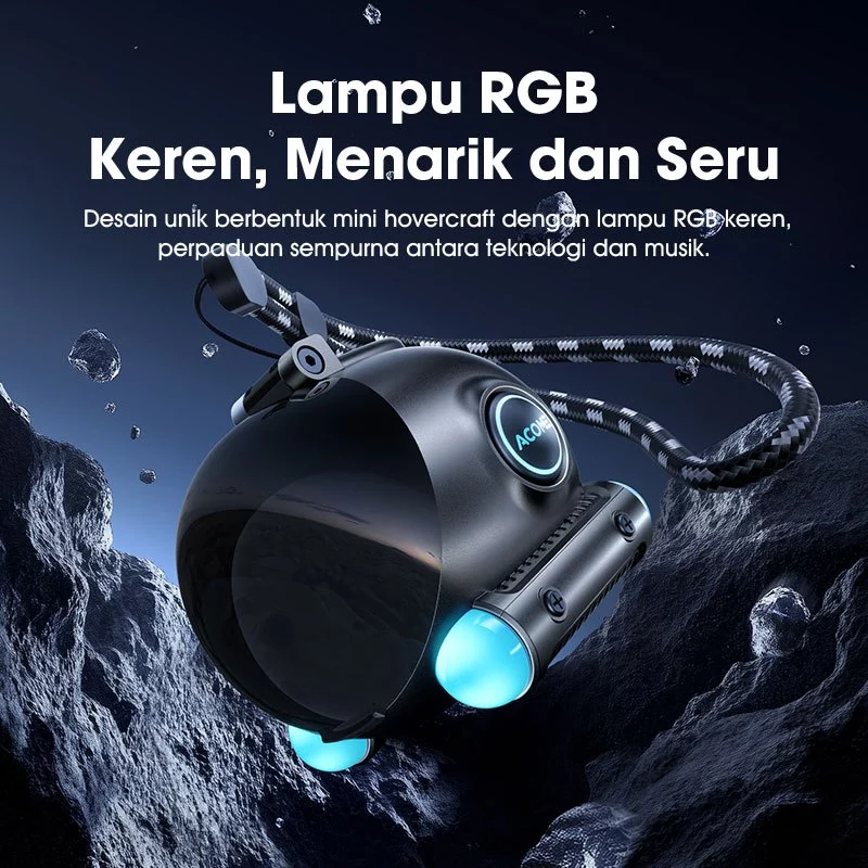 ACOME Inpods AT08 Earphone Earbuds Headset TWS Gaming Bluetooth 5.4 RGB Low Latency 38ms Model Mini Hovercraft