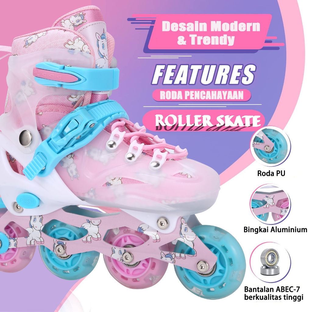 Jual Sepatu Roda Inline epatu Roda Anak & Dewasa, Ukuran Adjustable ...