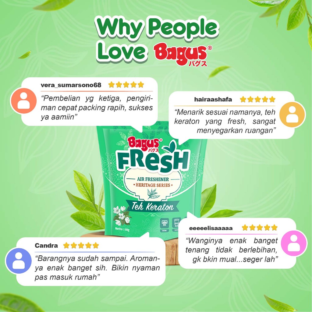 Jual Bagus FRESH Air Freshener Pouch 50 g - Pengharum Ruangan Wangi Teh ...
