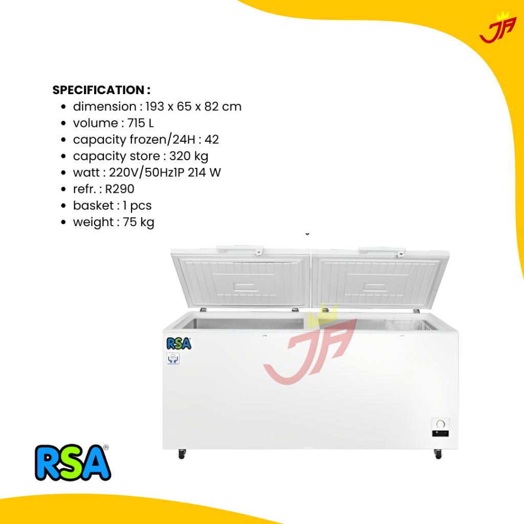 Jual RSA Chest Freezer RSA CF-750H / Freezer Box RSA CF 750H / CF 750 ...
