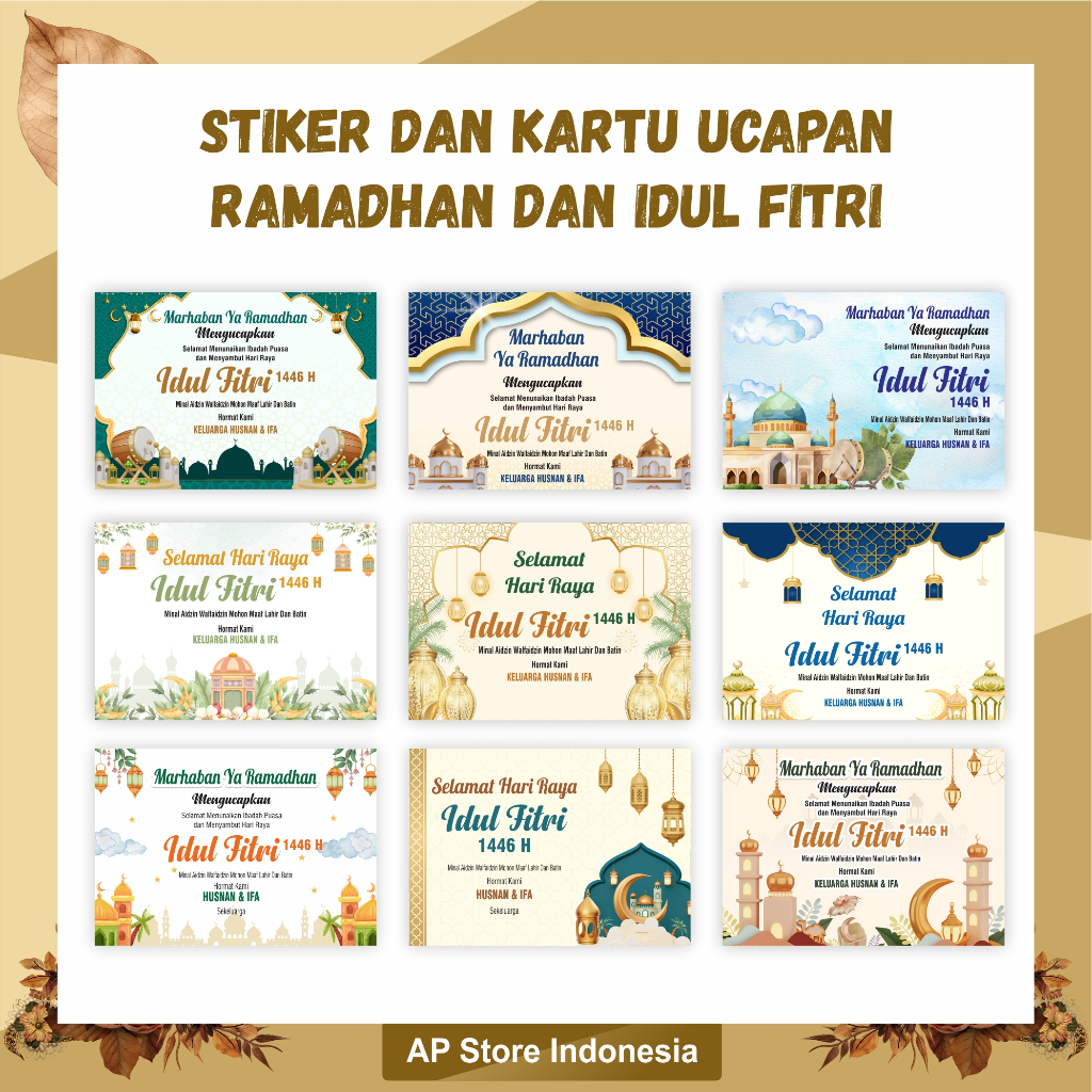 Jual KARTU / STIKER UCAPAN LEBARAN DAN HARI RAYA IDUL FITRI | CUSTOM ...