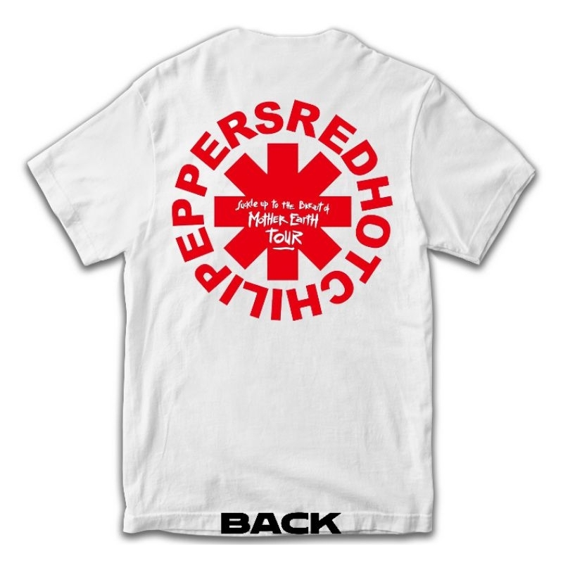 Jual Kaos RED HOT CHILLI PEPPERS MOTHER EARTH TOUR PUTIH | Shopee