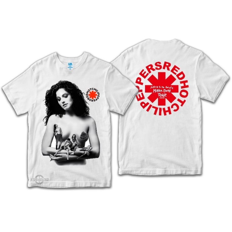 Jual Kaos RED HOT CHILLI PEPPERS MOTHER EARTH TOUR PUTIH | Shopee