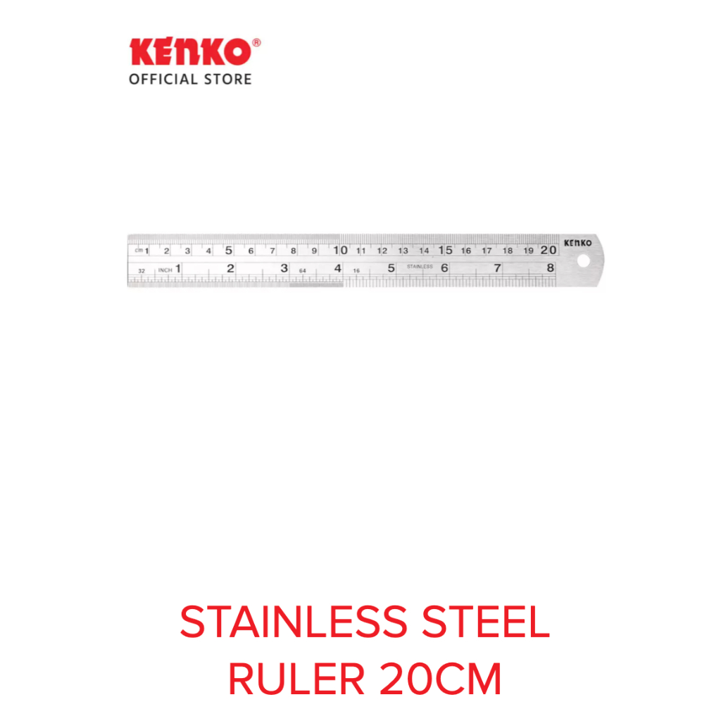 Jual KENKO STAINLESS STEEL RULER / Penggaris Besi 20CM [PER 1 PCS ...
