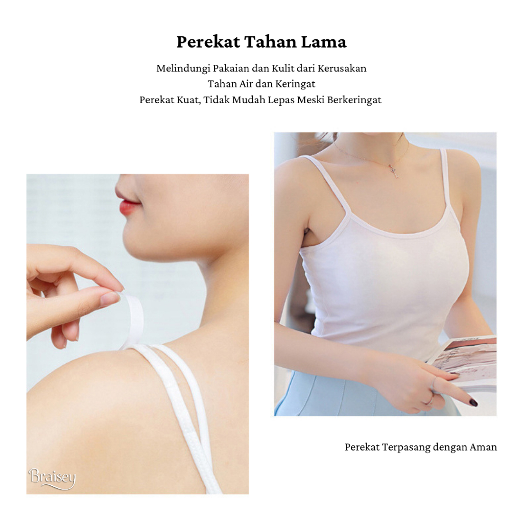 Jual BRAISEY Body Tape Transparan Invisble Bening Lingerie Dress Tape ...