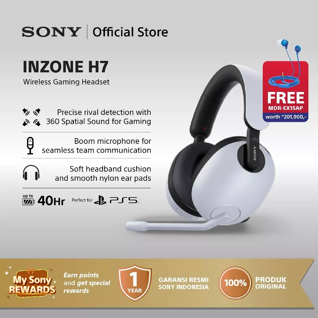 SONY WH-G700 INZONE H7 Wireless Gaming Headset Headphone Head Phone Headphones