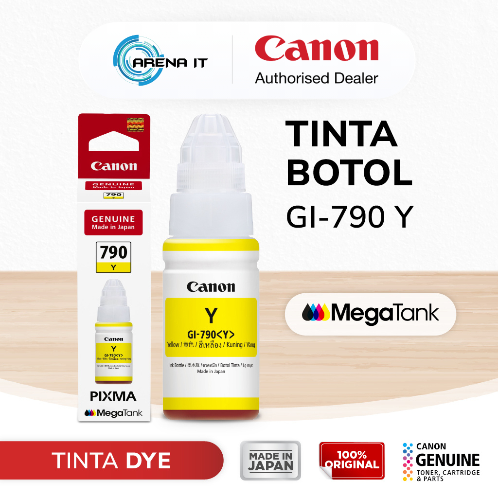 Tinta Original Canon 790 Yellow GI790Y - Tinta Canon G1010 G2010 G3010 G4010