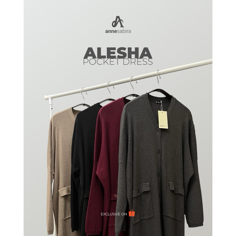Jual ANNESABIRA Dress Rajut Pocket Dress Knitwear Premium Gamis abaya ...