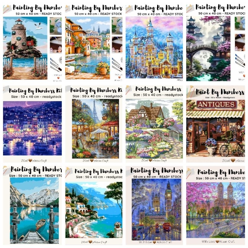 Jual PAINTING BY NUMBERS KIT ready jakarta. ocean series | Shopee Indonesia
