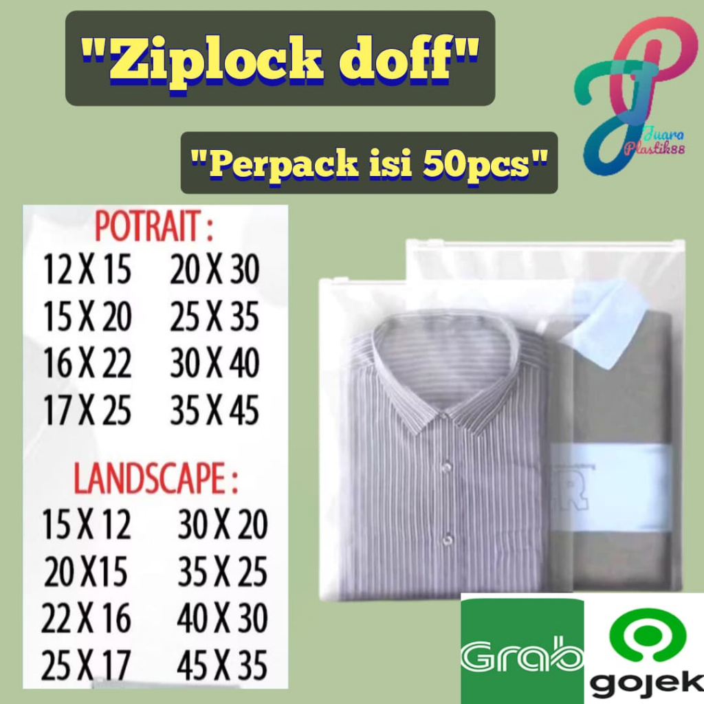 Jual Perpack isi 50pcs Zipper Lock Resleting DOFF ZIPLOCK POTRAIT ...