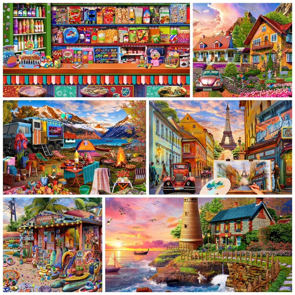 HUADADA 1000 Piece Puzzle For Adults - Latvijas Republika Riga Old Town, Jigsaw Puzzles - Canada