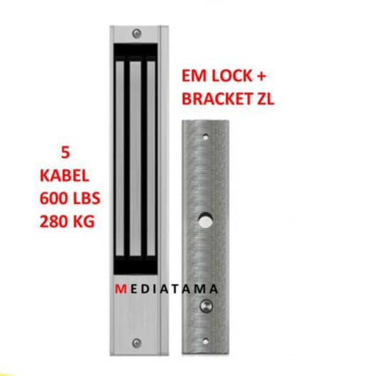 Jual EM LOCK + BRACKET LZ 280KG 600LBS 5 Kabel MAGNETIC DOOR LOCK ...